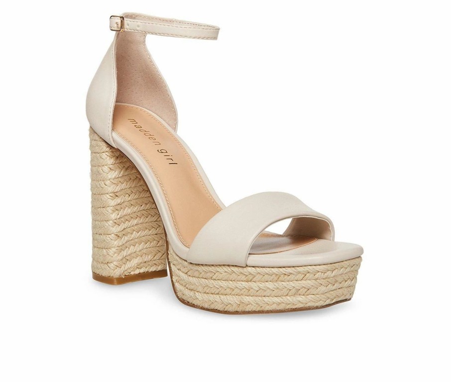 Platform Heels * | Top 10 Women'S Madden Girl Omega Block Heel Dress Sandals Bone Paris