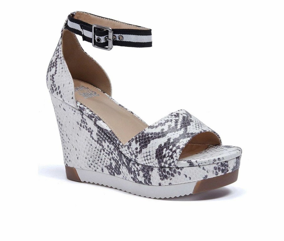 Heeled Sandals * | Outlet Women'S Jane And The Shoe Aira Platform Wedges White Snake