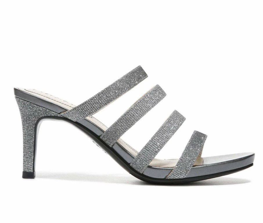 Platform Heels * | Buy Women'S Lifestride Marquee Dress Sandals Pewter Fabric