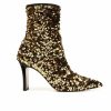 Heeled Boots * | Deals Women'S Franco Sarto Avana 2 Heeled Booties Gold Sequin