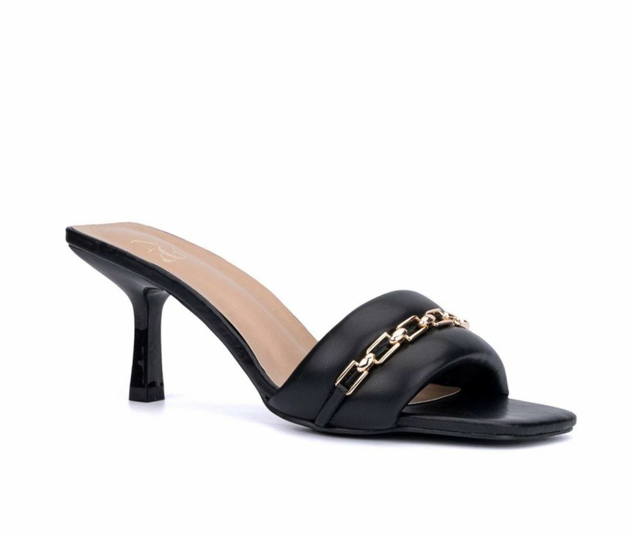 Heeled Sandals * | Discount Women'S New York And Company Blasie Dress Sandals Black