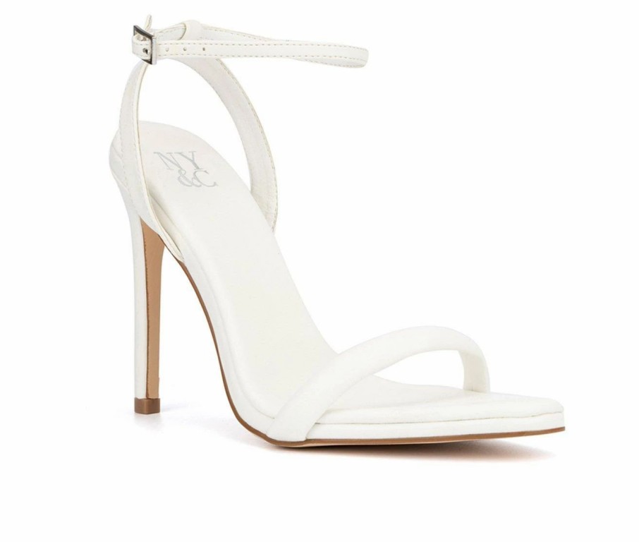 Stiletto Heels * | Best Reviews Of Women'S New York And Company Alania Dress Sandals White