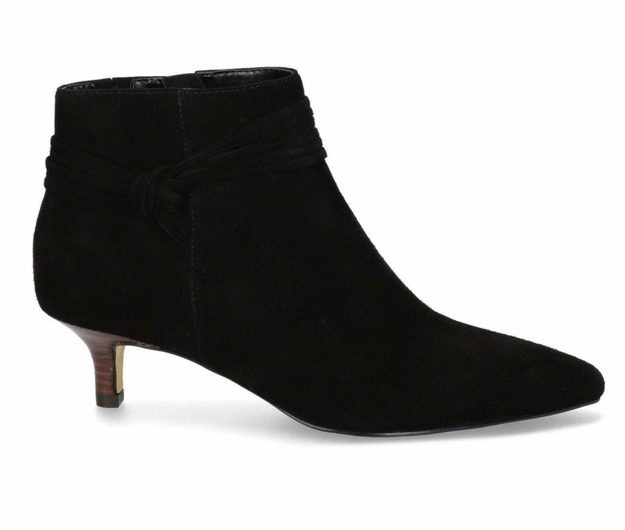 Ankle Boots And Booties * | Deals Women'S Bella Vita Jani Kitten Heel Booties Black Suede