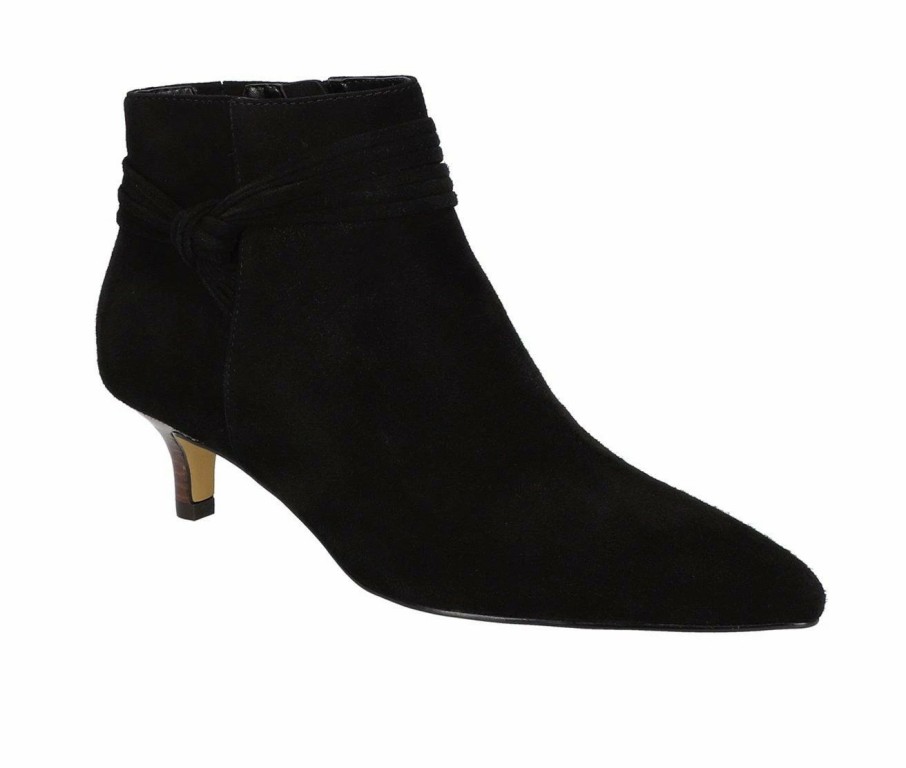 Ankle Boots And Booties * | Deals Women'S Bella Vita Jani Kitten Heel Booties Black Suede