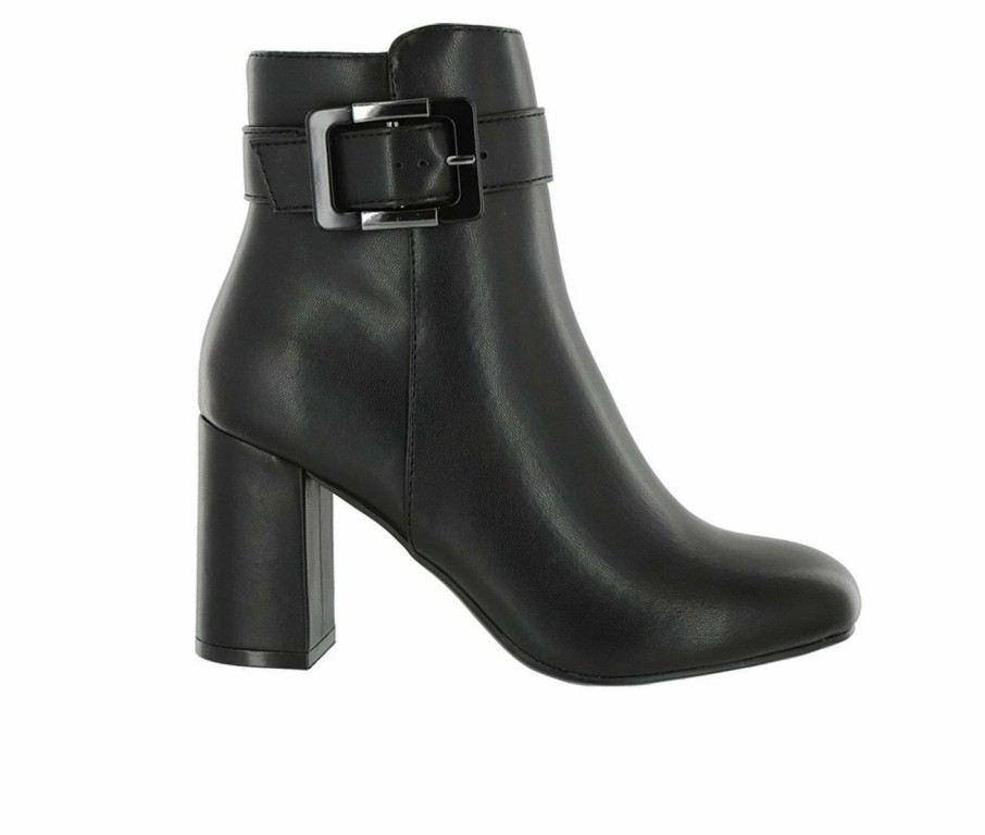 Heeled Boots * | Flash Sale Women'S Mia Amore Emely Block Heel Booties Black