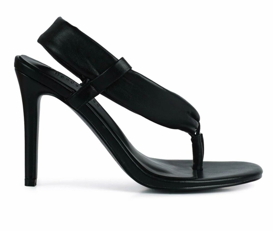 Stiletto Heels * | Top 10 Women'S Rag & Co Single Dress Sandals Black