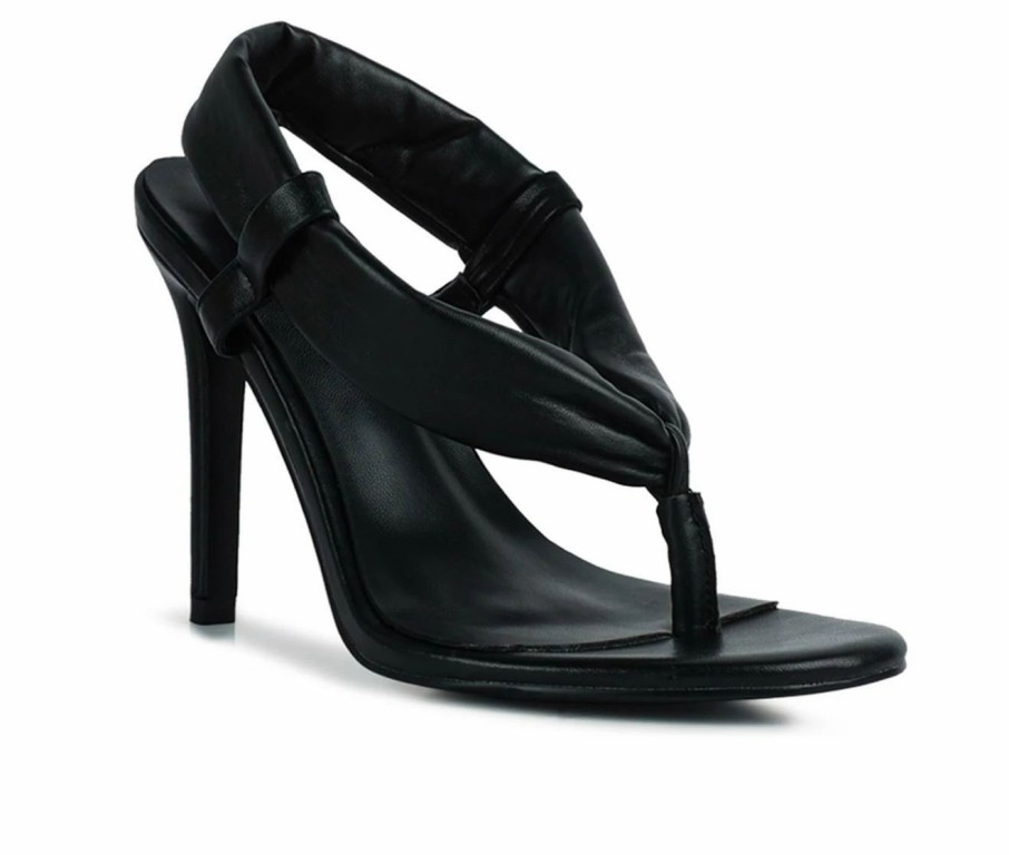 Stiletto Heels * | Top 10 Women'S Rag & Co Single Dress Sandals Black