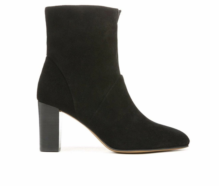 Heeled Boots * | Cheapest Women'S Franco Sarto Pia Heeled Booties Black Suede