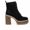 Block Heels * | Cheapest Women'S Olivia Miller Evie Platform Heeled Lace Up Boots Black