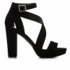 Block Heels * | Best Deal Women'S Delicious Sleepy Dress Sandals Black Nubuck