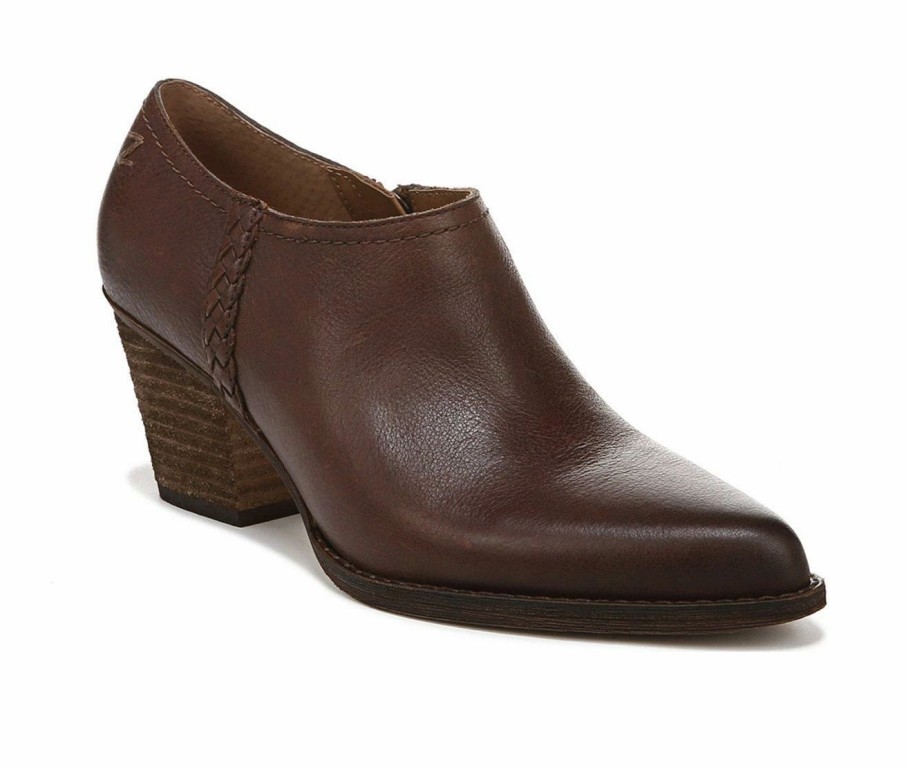 Heeled Boots * | Budget Women'S Zodiac Ava Low Ankle Booties Cognac Brown