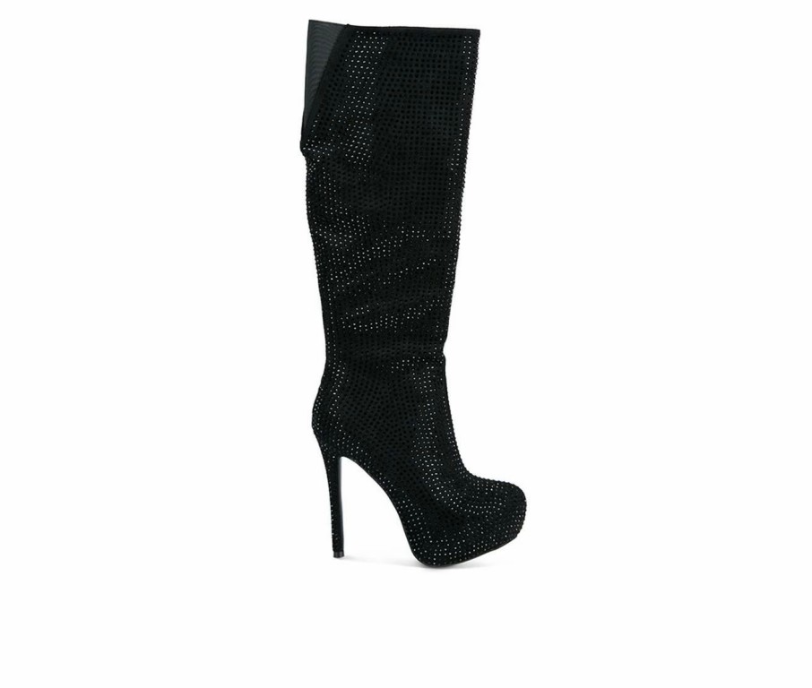 Stiletto Heels * | Best Pirce Women'S London Rag Nebula Heeled Mid Calf Boots Black