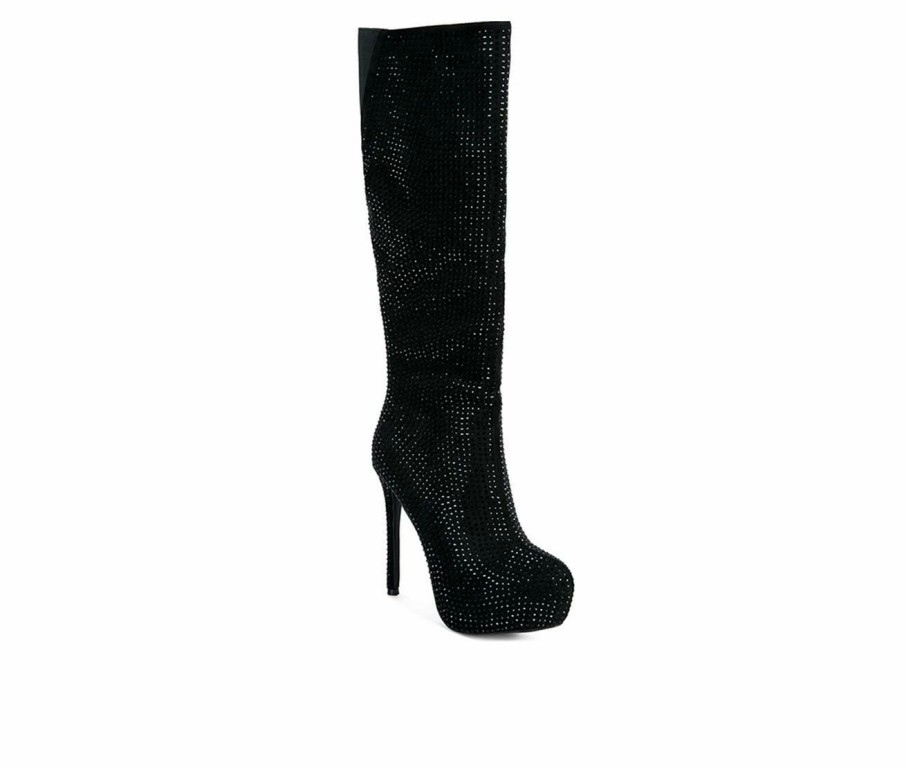 Stiletto Heels * | Best Pirce Women'S London Rag Nebula Heeled Mid Calf Boots Black