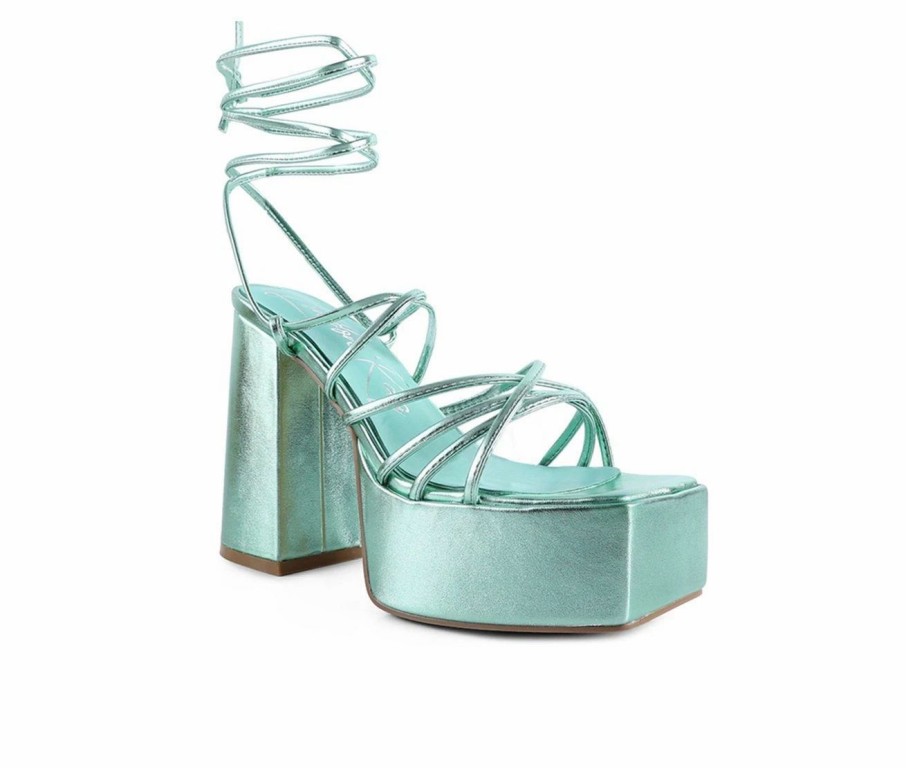 Platform Heels * | Deals Women'S London Rag Anvil Platform Block Heels Green