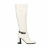 Heeled Boots * | Wholesale Women'S Torgeis Lauren Knee High Heeled Boots Off White