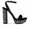 Heeled Sandals * | Budget Women'S Rag & Co Zircon Platform Dress Sandals Black