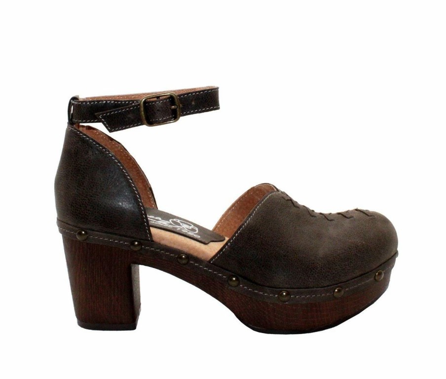 Block Heels * | Buy Women'S Sbicca Donerail Block Heel Clogs Charcoal