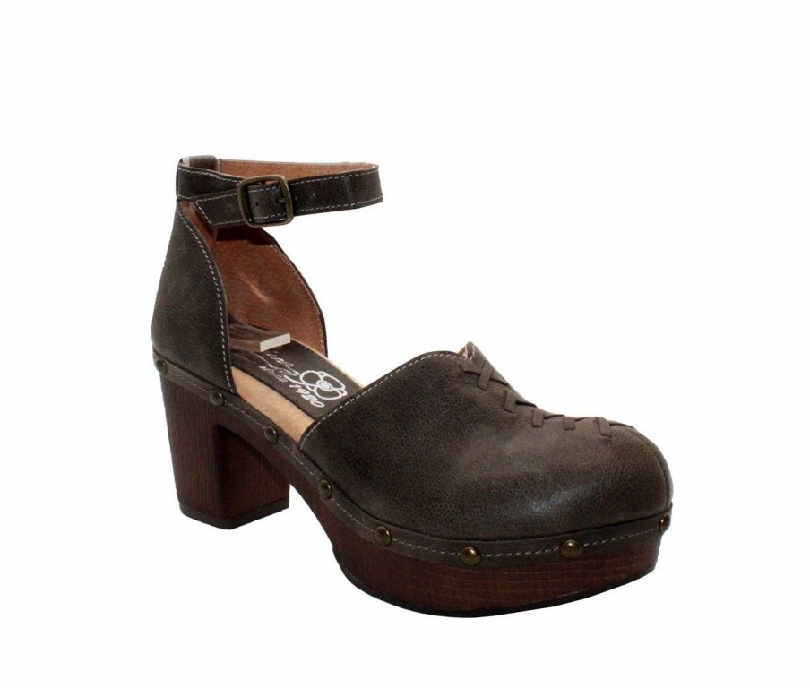 Block Heels * | Buy Women'S Sbicca Donerail Block Heel Clogs Charcoal