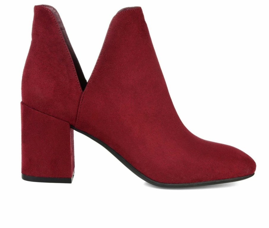 Ankle Boots And Booties * | Top 10 Women'S Journee Collection Gwenn Side Slit Booties Burgundy