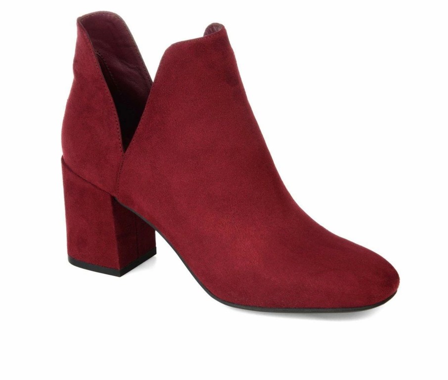 Ankle Boots And Booties * | Top 10 Women'S Journee Collection Gwenn Side Slit Booties Burgundy