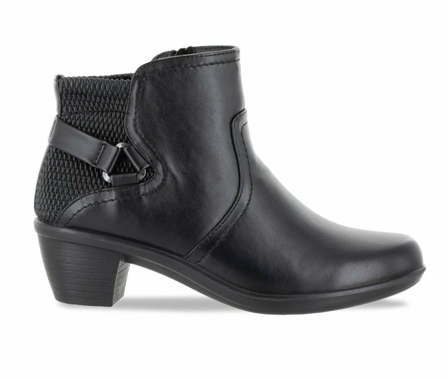 Ankle Boots And Booties * | Best Deal Women'S Easy Street Dawnta Booties Black Pleated