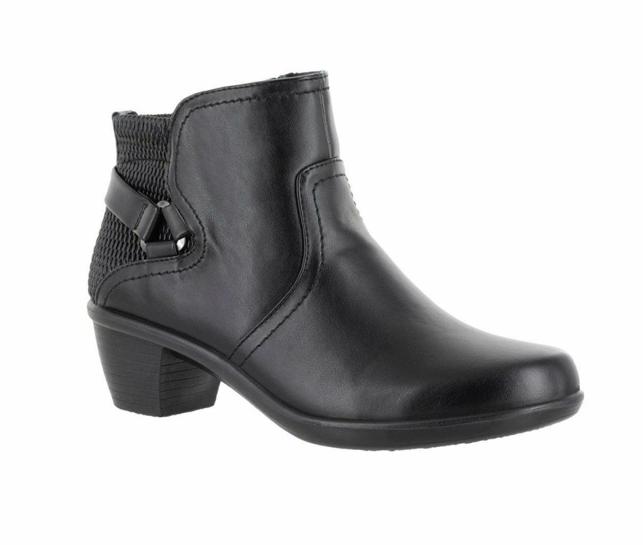 Ankle Boots And Booties * | Best Deal Women'S Easy Street Dawnta Booties Black Pleated