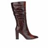 Heeled Boots * | Coupon Women'S New York And Company Earla Mid Calf Heeled Boots Burgundy