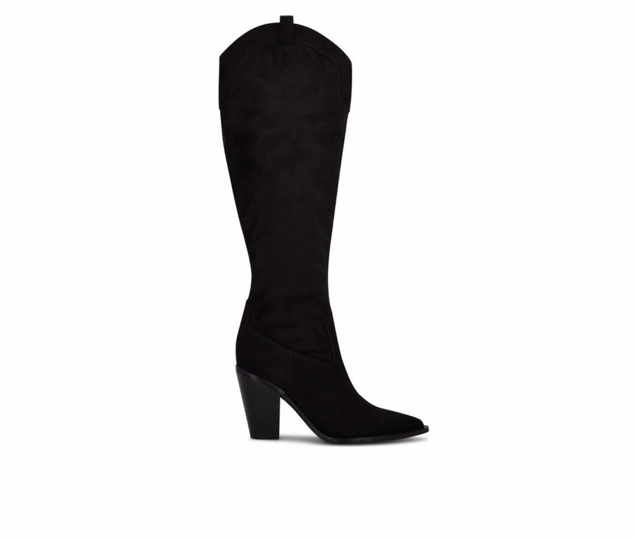 Heeled Boots * | Best Sale Women'S Nine West Kliva Western Heeled Boots Black