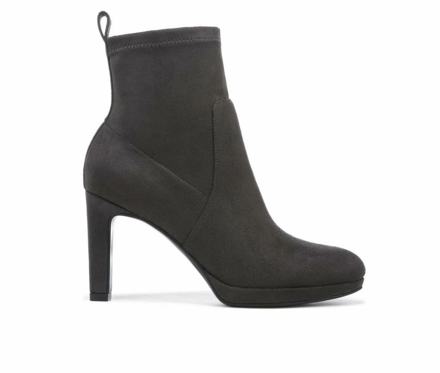 Heeled Boots * | Cheap Women'S Lifestride Jersey Booties Iron Grey