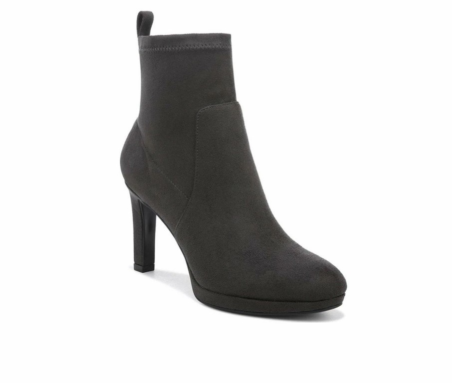 Heeled Boots * | Cheap Women'S Lifestride Jersey Booties Iron Grey