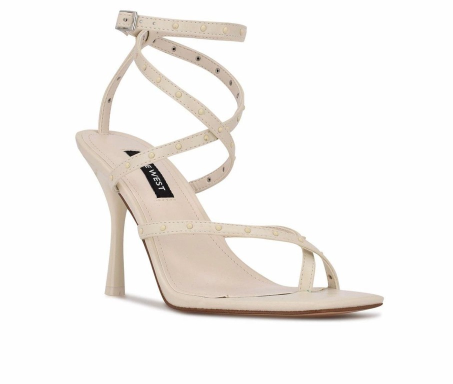 Stiletto Heels * | Best Pirce Women'S Nine West Lady Strappy Dress Sandals Cream