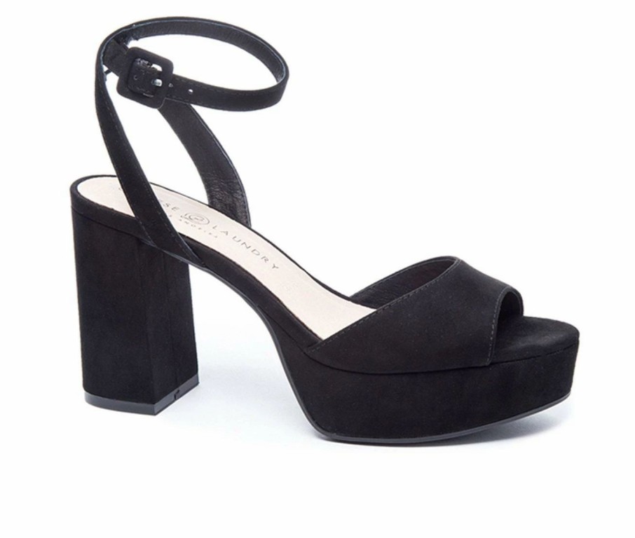 Heeled Sandals * | Coupon Women'S Chinese Laundry Theresa Platform Dress Sandals Black