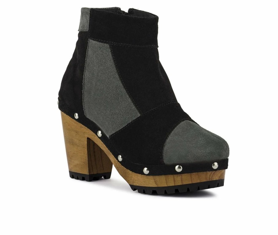 Heeled Boots * | Flash Sale Women'S Rag & Co Huron Heeled Booties Black/Gray