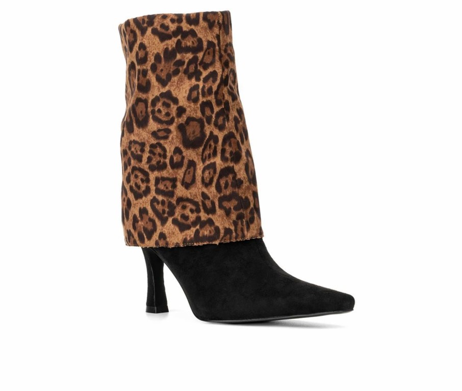 Heeled Boots * | Top 10 Women'S New York And Company Kalissa Knee High Boots Brown Comb